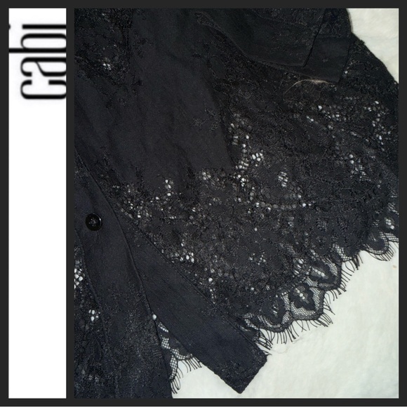 CAbi Black Lace Button Down Shirt - Picture 9 of 12